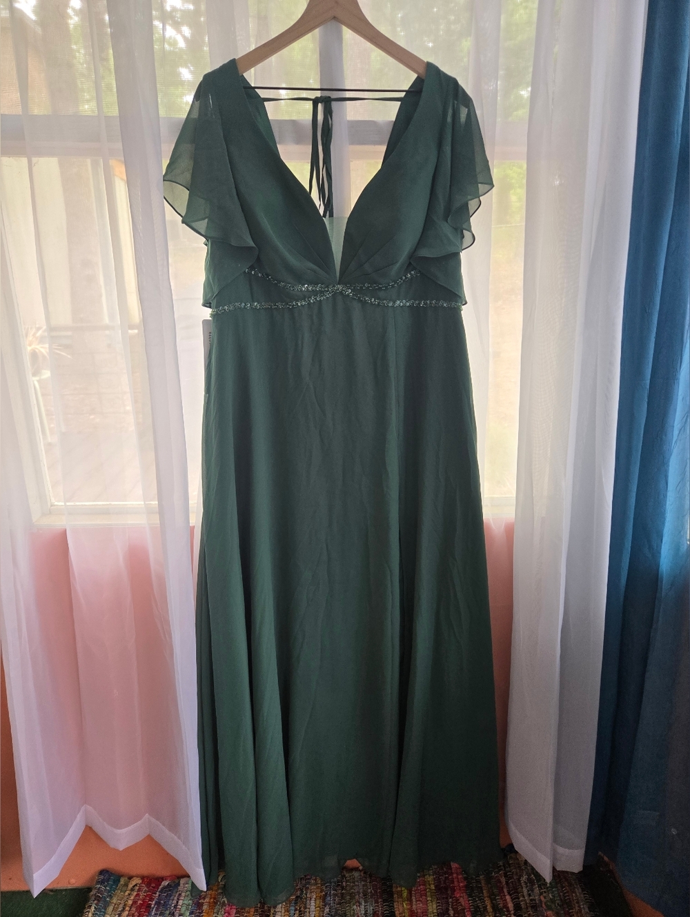 Azazie Dark Green Dress with Tag